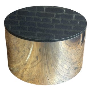 Chrome Drum Coffee Table by Paul Mayen for Habitat For Sale