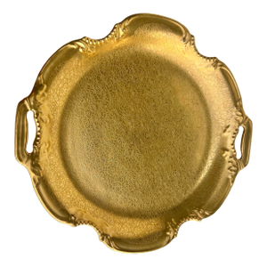 1930s Round Gold Porcelain Tray by Pickard