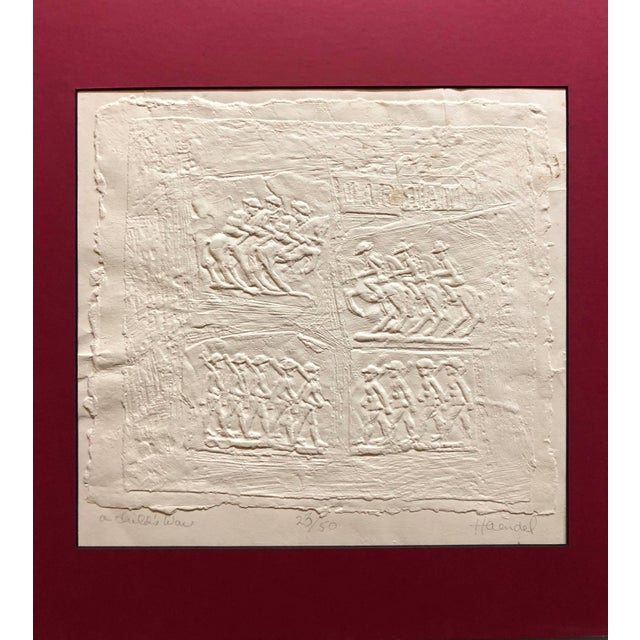 Genre: Modern Subject: Abstract Medium: Other Surface: Paper Country: United States Dimensions w/Mat: 20" x 21" Bas relief...
