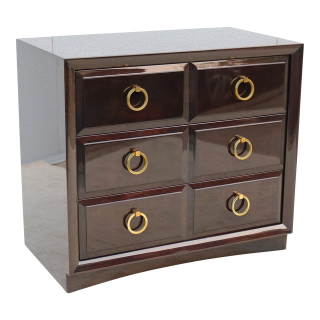 1960s t.h. Robsjohn Gibbings for Widdicomb Three Drawers Mahogany Dresser Chest For Sale