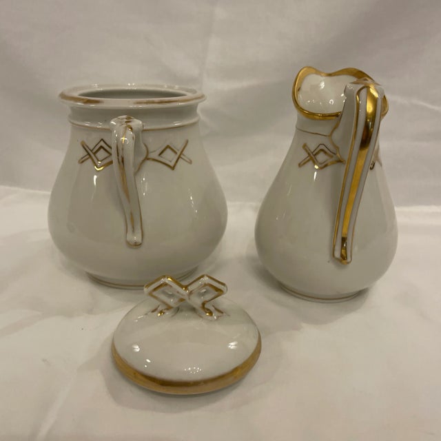 French Mid 19th Century Old Paris Limoges Sugar & Creamer Set For Sale - Image 3 of 5