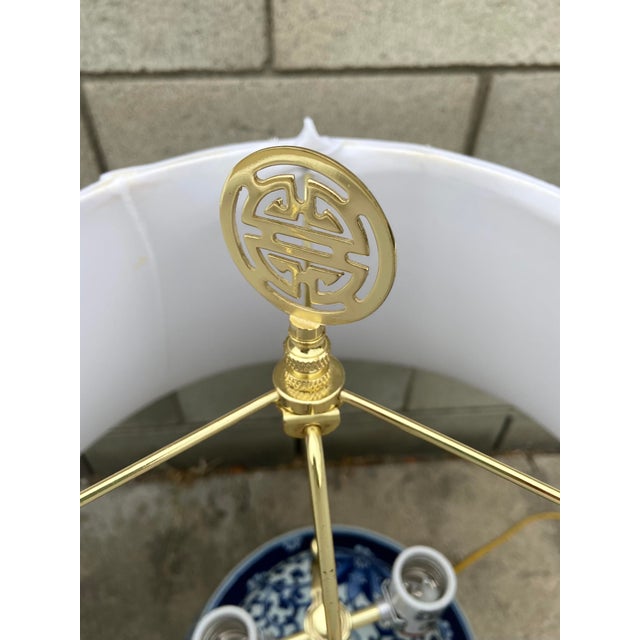 Large Ralph Lauren Chinoiserie Blue & White Vase Floral Motif Ginger