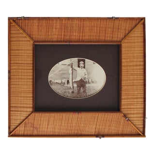 Early Fisherman Original Photo in Contemporary Fly Rod Frame For Sale