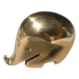 Vintage Brass Paperweight Elephant by Luigi Colani, 1983 For Sale