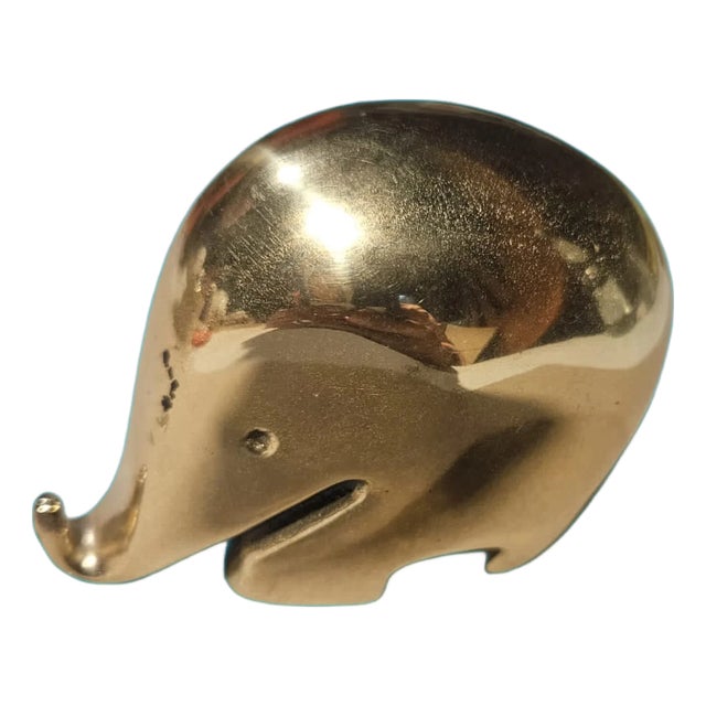 Vintage Brass Paperweight Elephant by Luigi Colani, 1983 For Sale