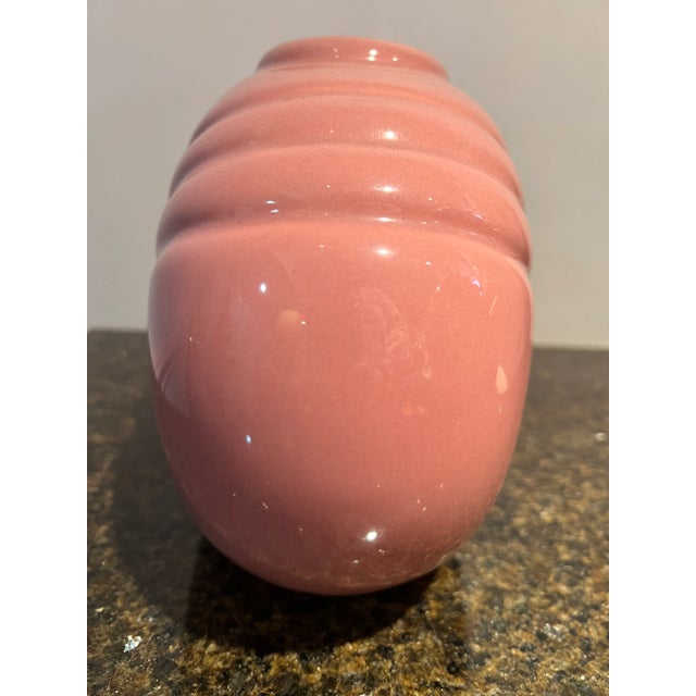 1980s 1980s Art Deco Style Mauve Pink Vase For Sale - Image 5 of 8