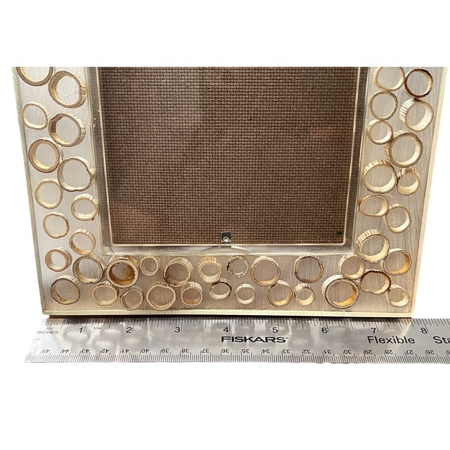 2000 - 2009 Vintage Lucite & Bamboo Slice Picture Frame for 5"x7" Picture – Crespi Organic Modern / Coastal Style For Sale - Image 5 of 8