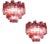 Red Coral Murano Glass Tronchi Chandeliers, 1970, Set of 2 For Sale