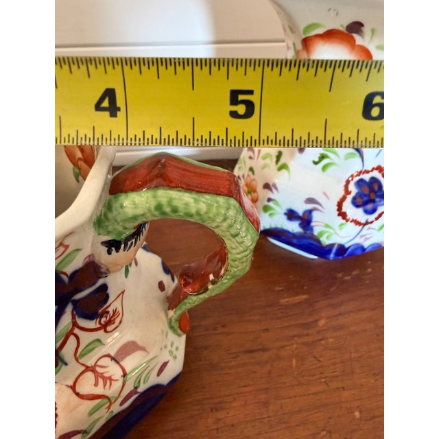 Mid 19th Century Two Gaudy Welsh Ironstone Pitchers Milk Jugs For Sale - Image 16 of 16