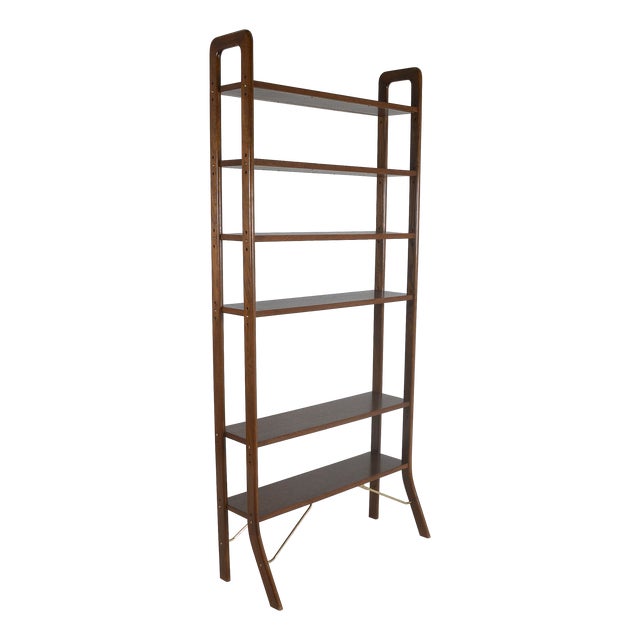 Danish Freestanding Wall Rack with Brass Accents, 1960s For Sale