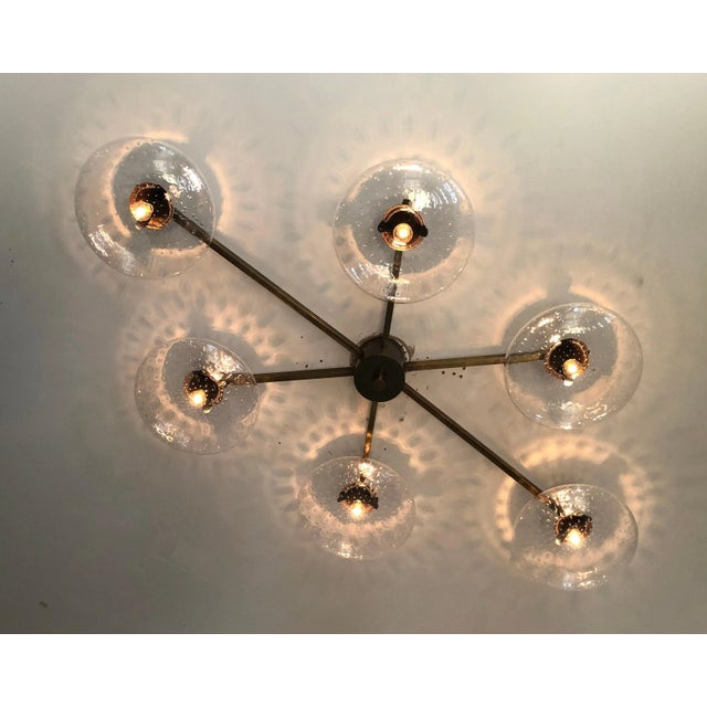 Angelo Bronzed Clear Bubbles Glass Flush Mount by Fabio Ltd For Sale - Image 6 of 8
