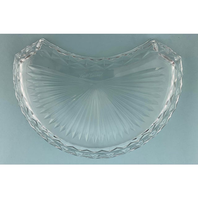 Vintage Val St. Lambert Imperial Clear Crystal Crescent Salad Plate For Sale - Image 4 of 7