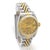 Vintage Rolex Datejust Ref. 69173 features a 26mm stainless steel case, a fluted 18K yellow gold bezel, and a matching...