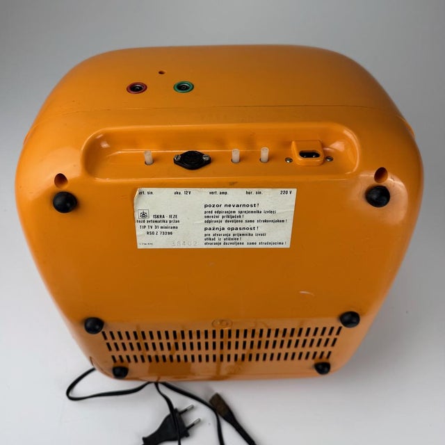 Orange TV Set from Iskra Minirama, Former Yugoslavia, 1970s For Sale - Image 4 of 9