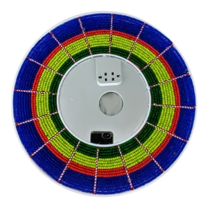 African Boho Bohemian Beaded Wall Mirror - Hand Beaded and Handmade in Blue, Red, Lime Green and Emerald Green Seed Beads