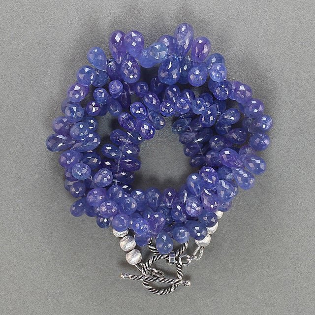 Graduated Tanzanite Necklace Translucent Blue-Purple Briolettes For Sale In Raleigh - Image 6 of 6
