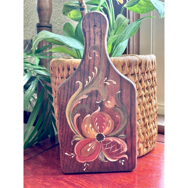 Midcentury Hand-Painted Wooden Cutting Board For Sale - Image 6 of 6
