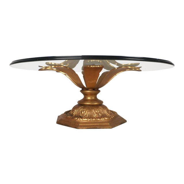 Midcentury Arthur Court Style Gilt Metal Flow Coffee Table For Sale