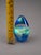Dichroic Glass Eye Studio Paperweight – Blue Aqua Gold Sculpture Signed 1999 For Sale In Sacramento - Image 6 of 8