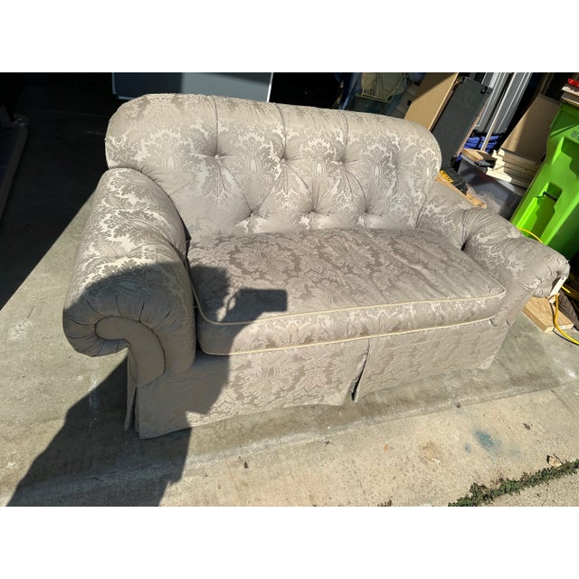 Traditional 1990s Century Furniture Tufted Loveseat For Sale - Image 3 of 11