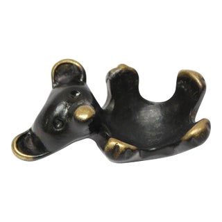 Blackened Brass Bear Candleholder/Figurine by Walter Bosse and Herta Baller For Sale
