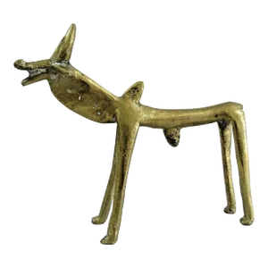 Antique African Abstract Figurative Brass Zebu Figurine