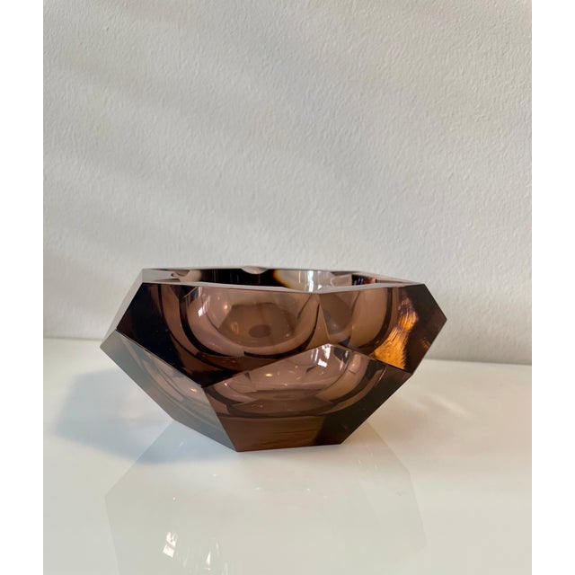 1970s Amethyst-Colored Faceted Murano Glass Ashtray, Italy, 1970s For Sale - Image 5 of 7