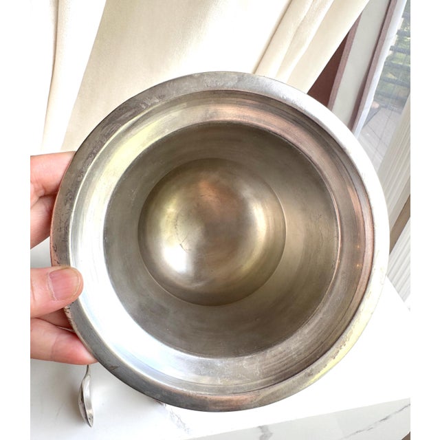 Vintage Ice Buckets 11"x10.5" & 7"x6.5" With the Ritz Coat of Arms/Crest Plus a Matching Tong - Set of 2 For Sale In Philadelphia - Image 6 of 10