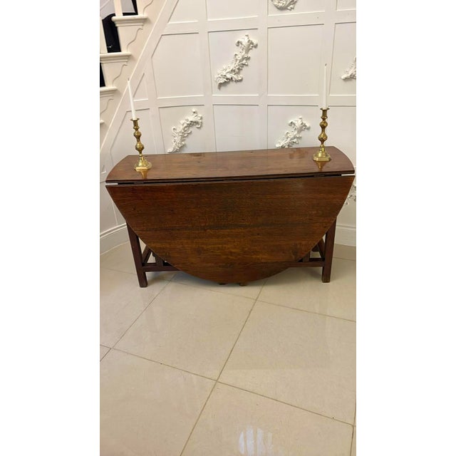 Wood Large Antique Oak Gateleg Dining Table, 1680 For Sale - Image 7 of 10