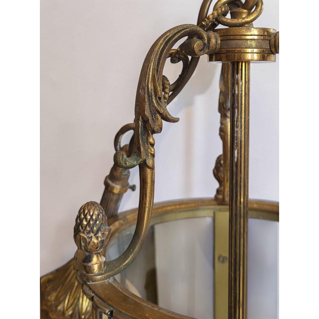 Louis XVI Bronze Lanterns, 1950s, Set of 2 For Sale - Image 10 of 12