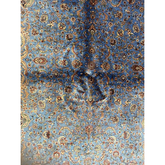 Silk pile signed Turkish rug -