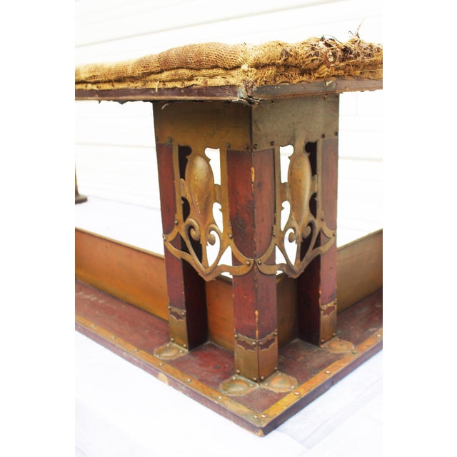 Antique Gothic Revival Fireplace Club Fender For Sale - Image 4 of 12