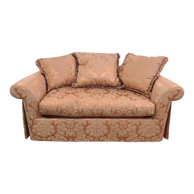 Swaim Furniture Pink Silk Damask Living Room Overstuffed Down