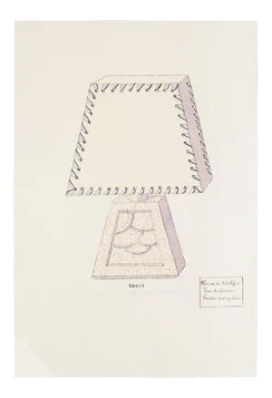 Unknown - Lamp - Original China ink and Watercolor - Late 19th Century