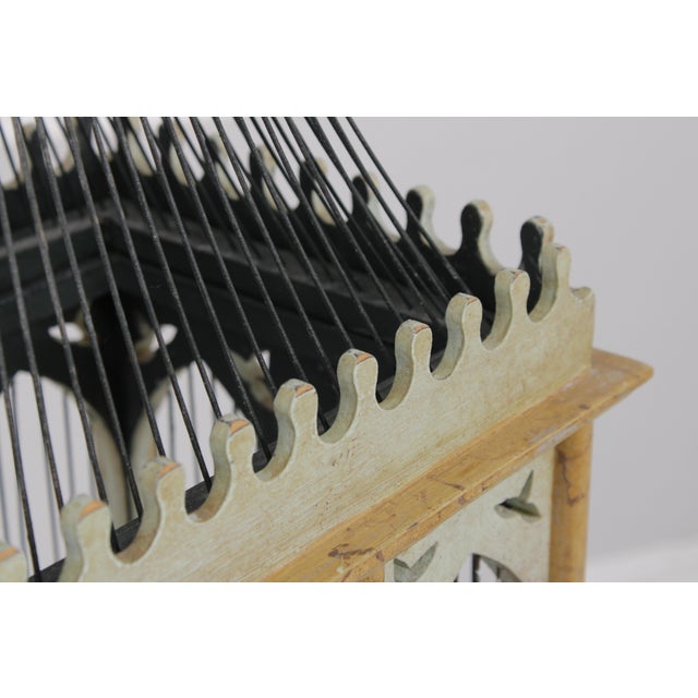 Neo-Gothic Painted Wood & Wire Birdcage on Stand For Sale - Image 9 of 13