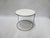 This is the beautiful CANNOT Round Side Table by Cappellini with a matte white top. 21.5" Dia x 17.75" H