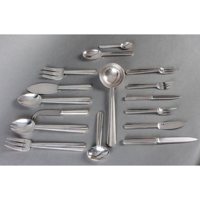 1930s Chantaco Cutlery by Jean E. Puiforcat, 1930s, Set of 105 For Sale - Image 5 of 11