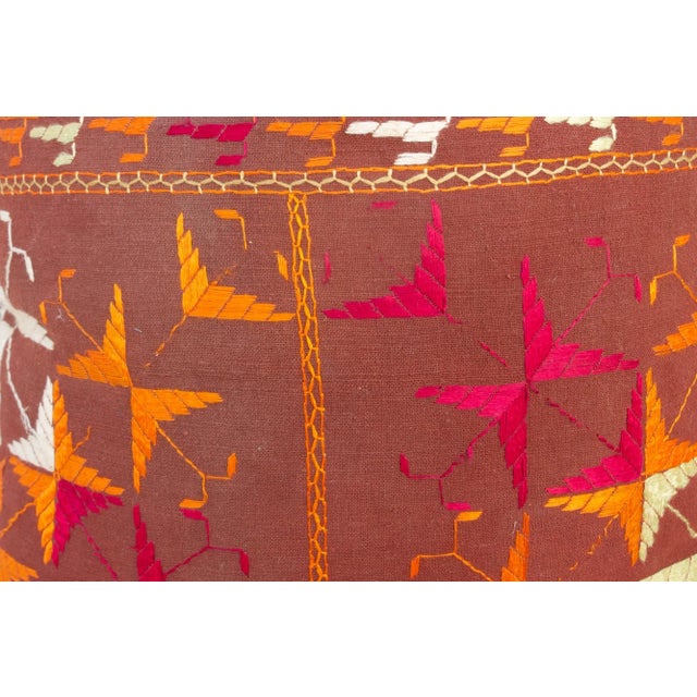 Avika Antique Indian Folk Pillow For Sale - Image 4 of 10