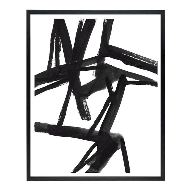Large Black and White Abstract Modern Art - "Shadows #2" Unframed