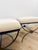 Metal Pair of Swain Style Designer Metal and Beige Upholstered Footstools, High Point For Sale - Image 7 of 10