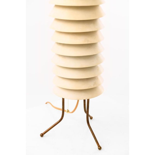 Asko White Metal and Brass Table Lamp by Ilmari Tapiovaara for Asko, 1955 For Sale - Image 4 of 11