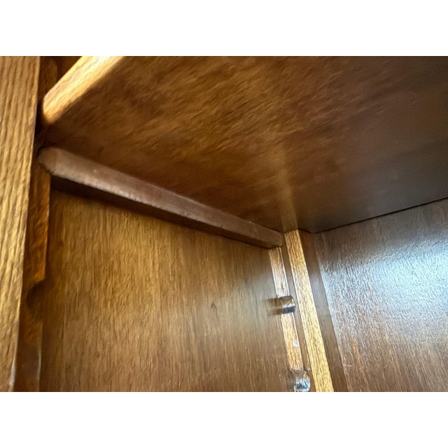 Brown 20th Century Armoire, Kitchen Cabinet with Two Doors, Carved Walnut, Spain For Sale - Image 8 of 18