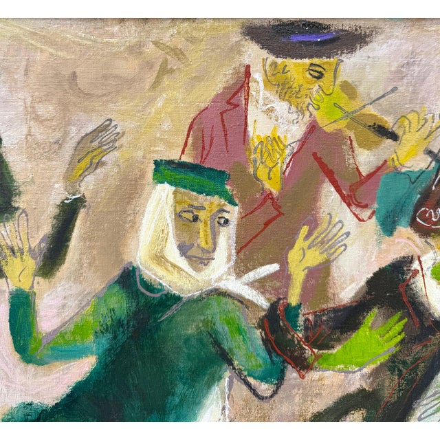 William Gropper, Large Oil Painting Klezmer Wedding Rabbis Judaica WPA Jewish Art William Gropper, c.1940's For Sale - Image 12 of 16