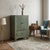 Wood Distressed Light Teal Color Slim End Table Nightstand Cabinet For Sale - Image 7 of 7