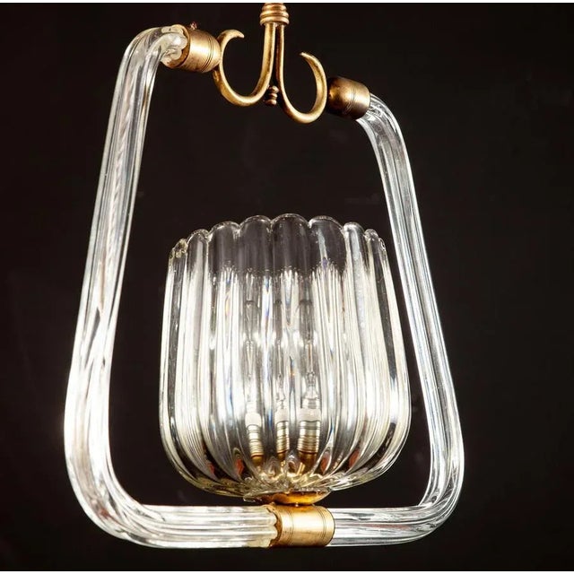 Art Deco Murano Grass Lantern, 1940 For Sale - Image 6 of 11