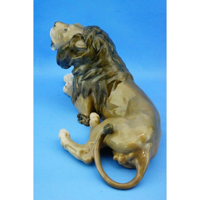 1920s 20th Century Porcelain Model 1268 Lion Sculpture by Lauritz Jensen for Royal Copenhagen, Denmark For Sale - Image 5 of 18