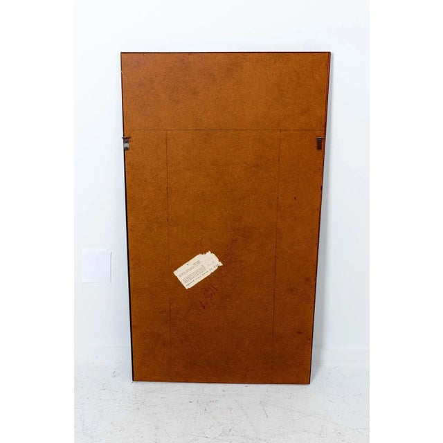 Large Faux Bamboo Mirror with smoked mirror surround, gilt tortoise finish. Center clear mirror is 36" x 14" wide. Good...