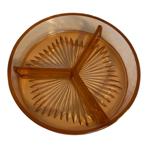 1900 Pink Depression Glass 3-Part Divided Candy or Nut Dish