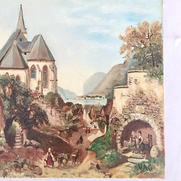 Rustic 20th Century German Pastoral Oil Canvas Painting For Sale - Image 3 of 4