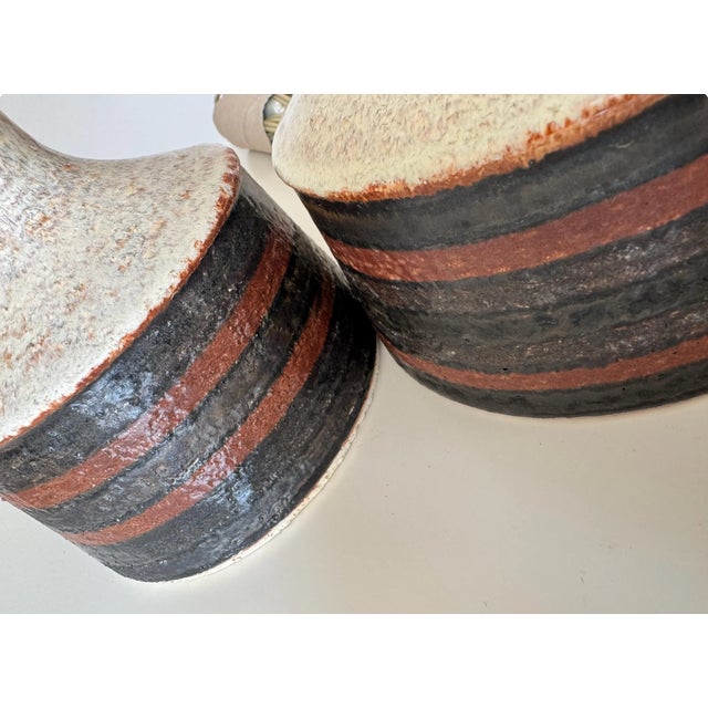 Ceramic Vintage Stoneware Table Lamps by Jette Hellerøe, 1960s, Set of 2 For Sale - Image 7 of 10
